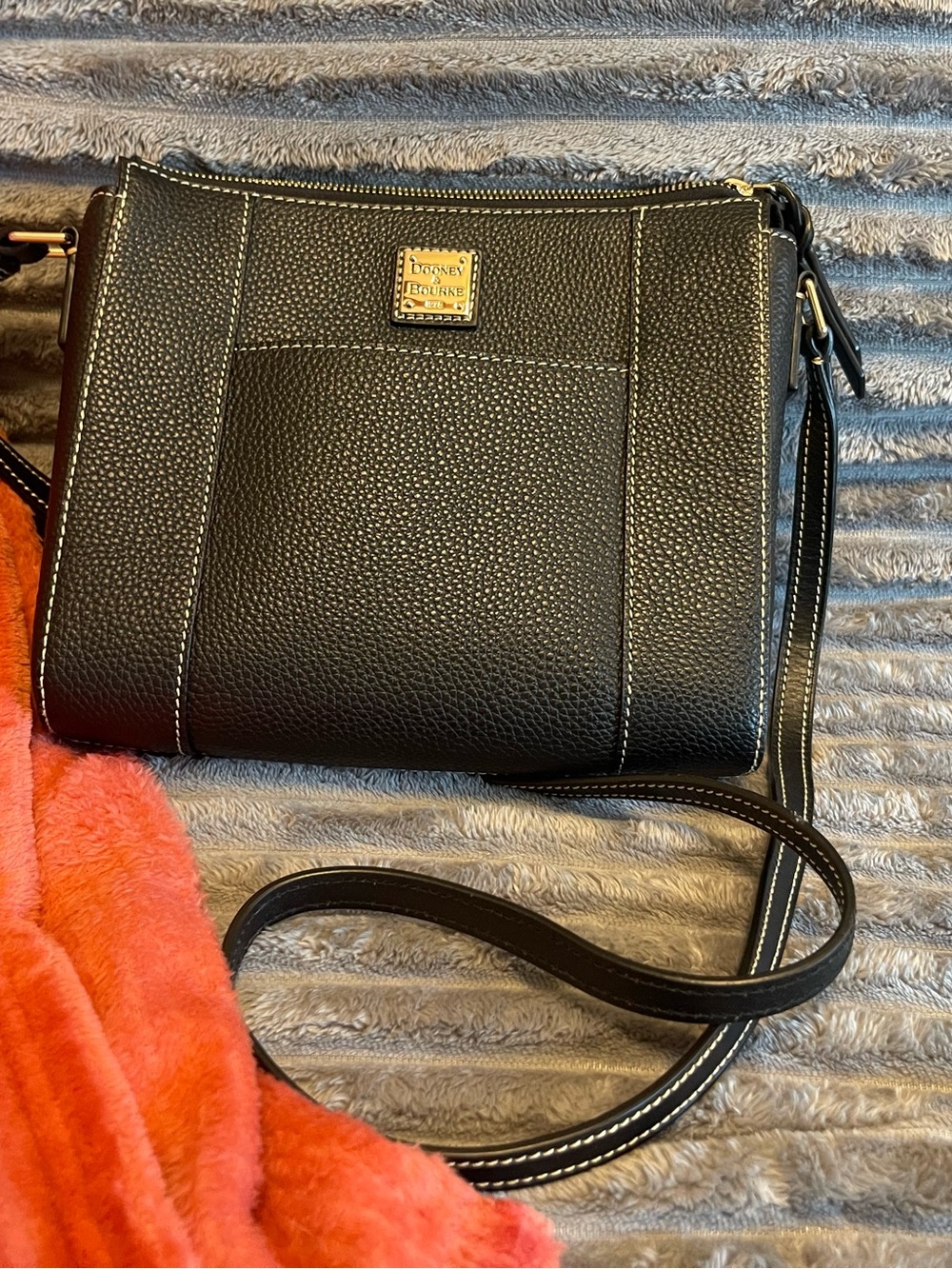 Dooney & Bourke Black Pebble Leather Crossbody Bag